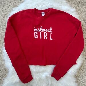 The Midwest Girl (TM) size XS Red Cropped Sweatshirt